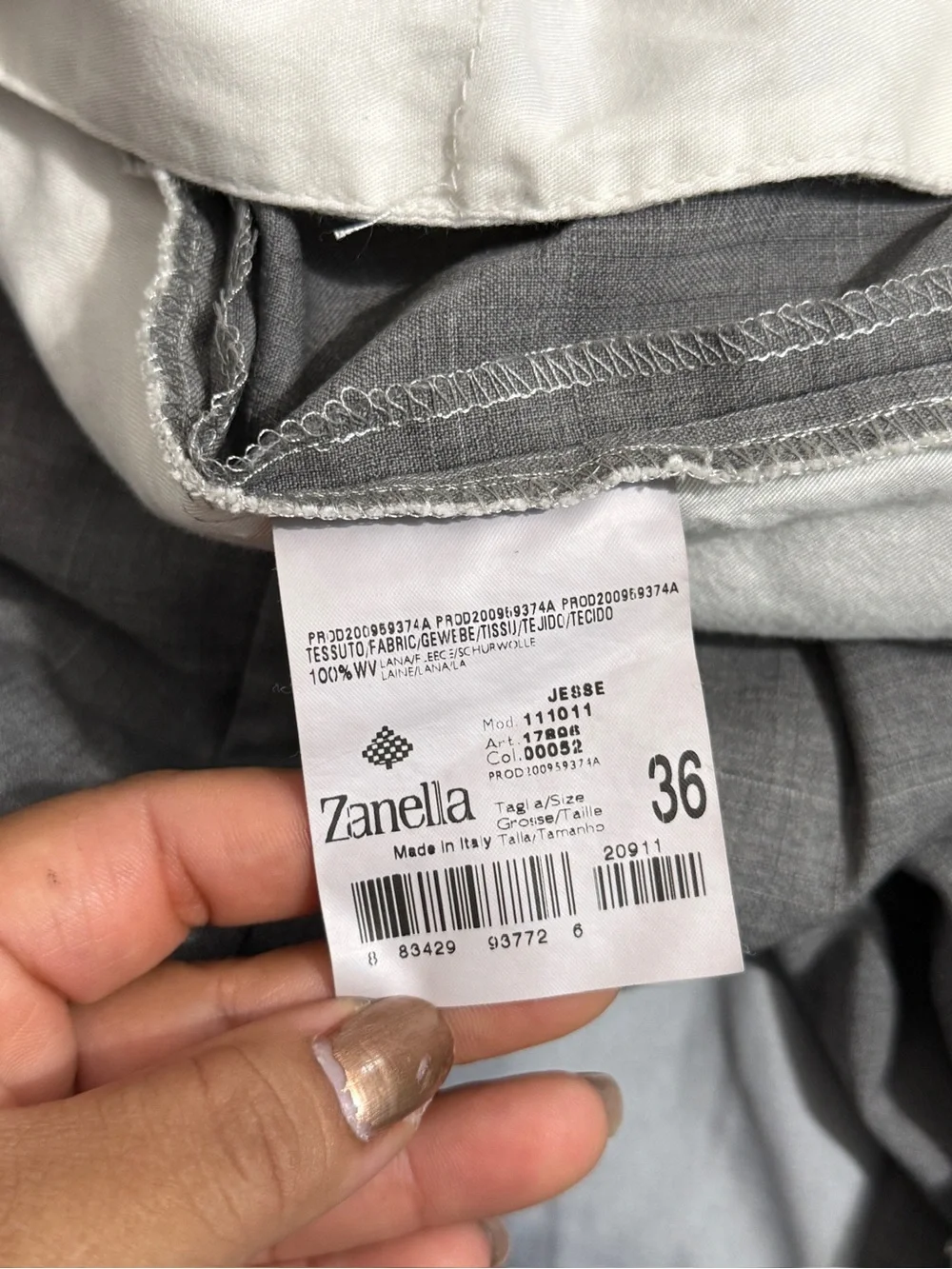 Zanella Pants Mens 36 Gray Pleated Dress Trousers Cuffed Hem Wool Business
